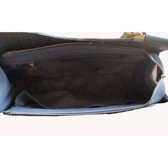 Bebe Handbag Satchel Gray Fringe Textured Braided Handle Gray - Picture 15 of 16